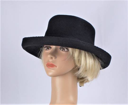 Head Start  very smart Bretton womens summer hat w upturn plus decorative chain trim navy  Style:HS/9086